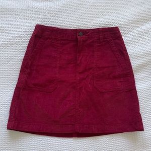 High-Waisted Velvet Skirt